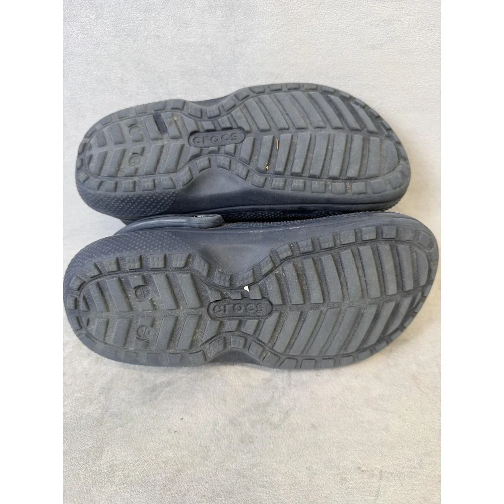 Crocs Shoes Kids Size C6 Navy Classic Lined Clog‎ Fleece Fuzzy Warm Slip On Cozy